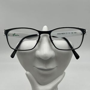 Vintage Glacee Black White Oval Sunglasses Frames 6629